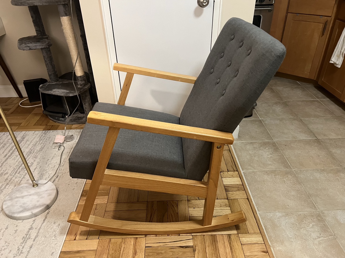 Grey rocking chair