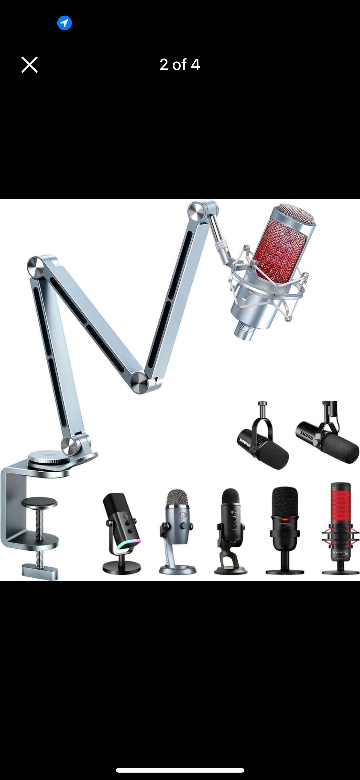 Mic Stand Desk,360°Rotatable Boom Arm Mic Stand - photo 2