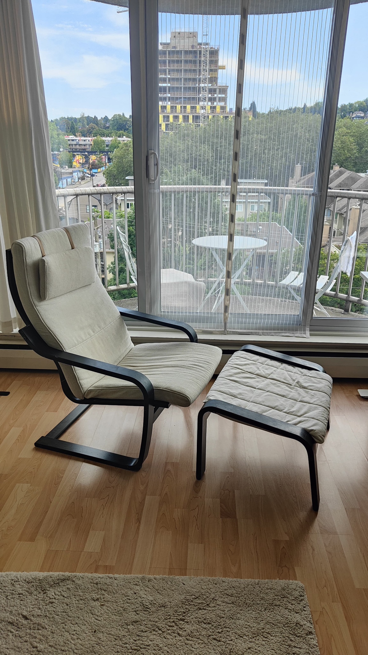 Ikea Poang Chair and Footstool