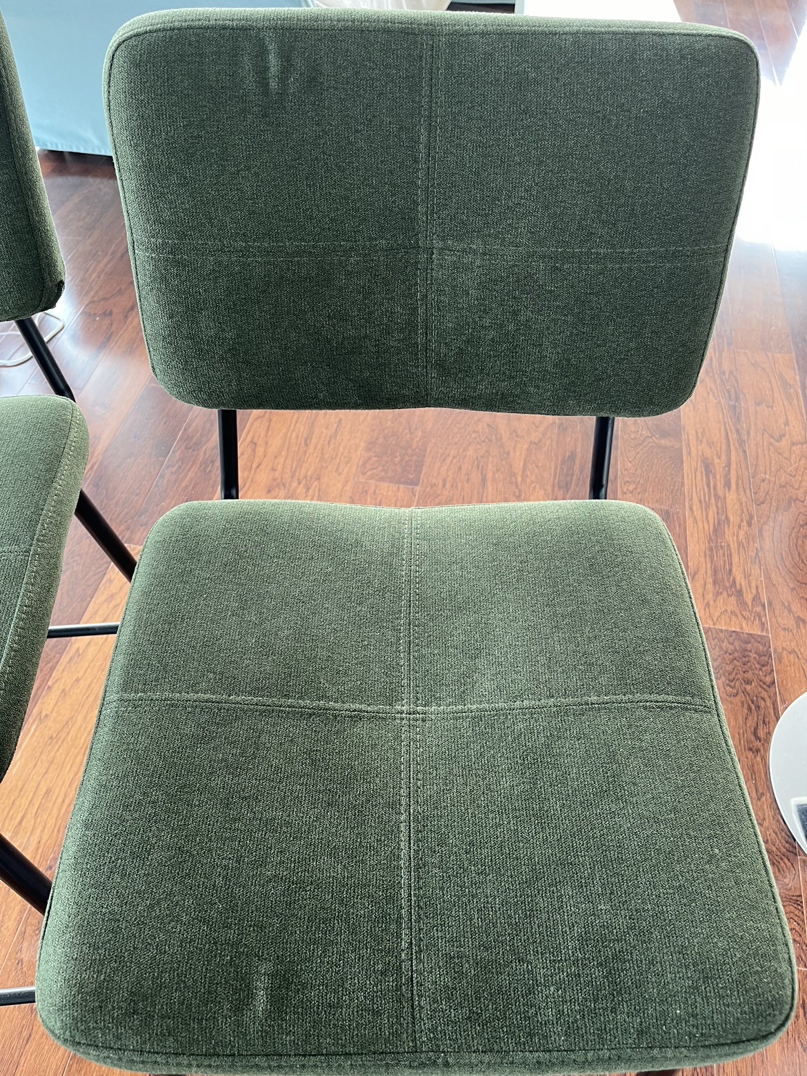 2x green bar stools | counter chairs