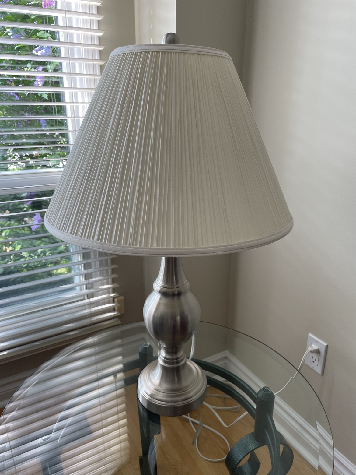 2 Living Room Lamps - brushed nickel