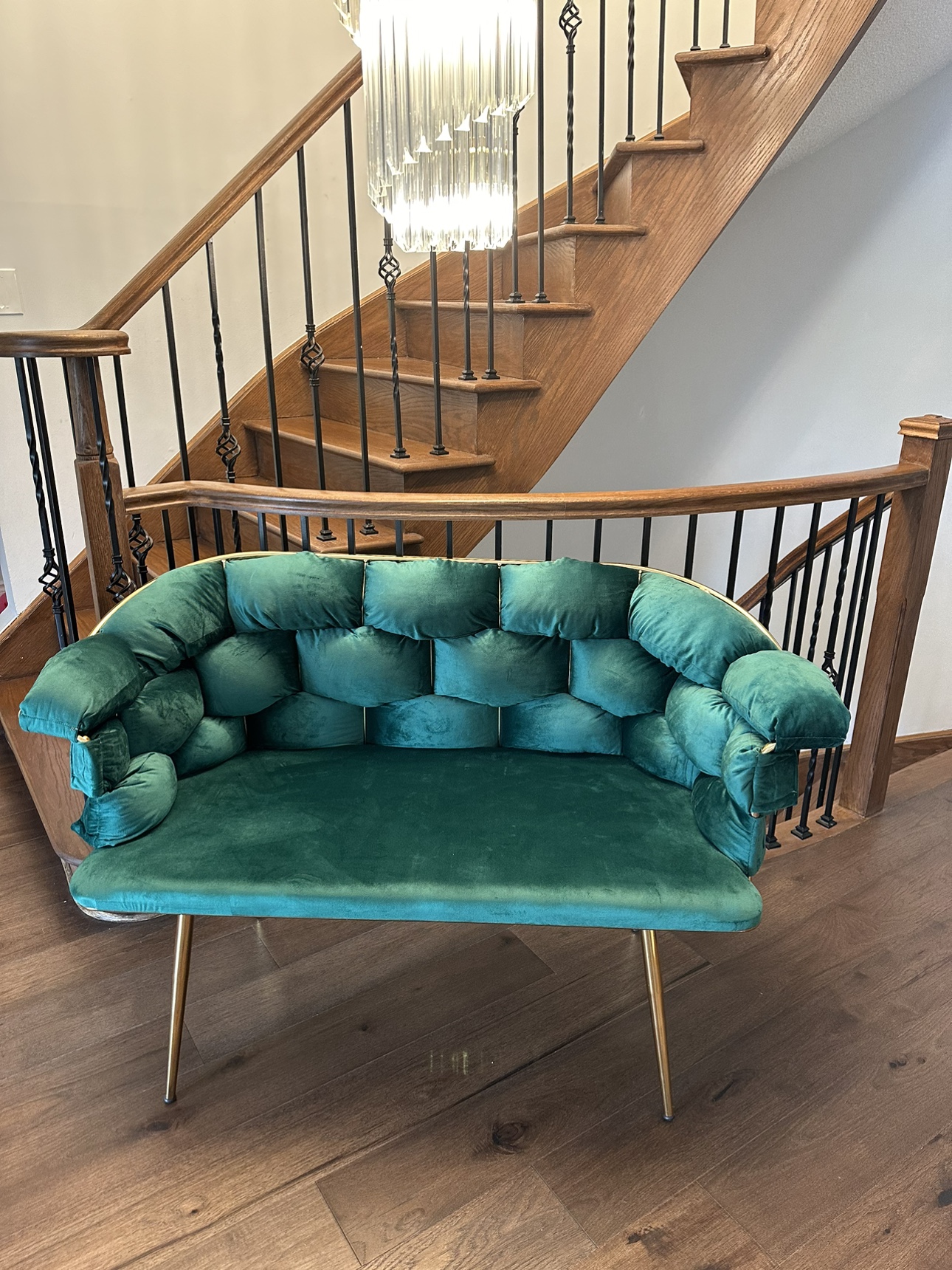 Green Velvet loveseat for sale