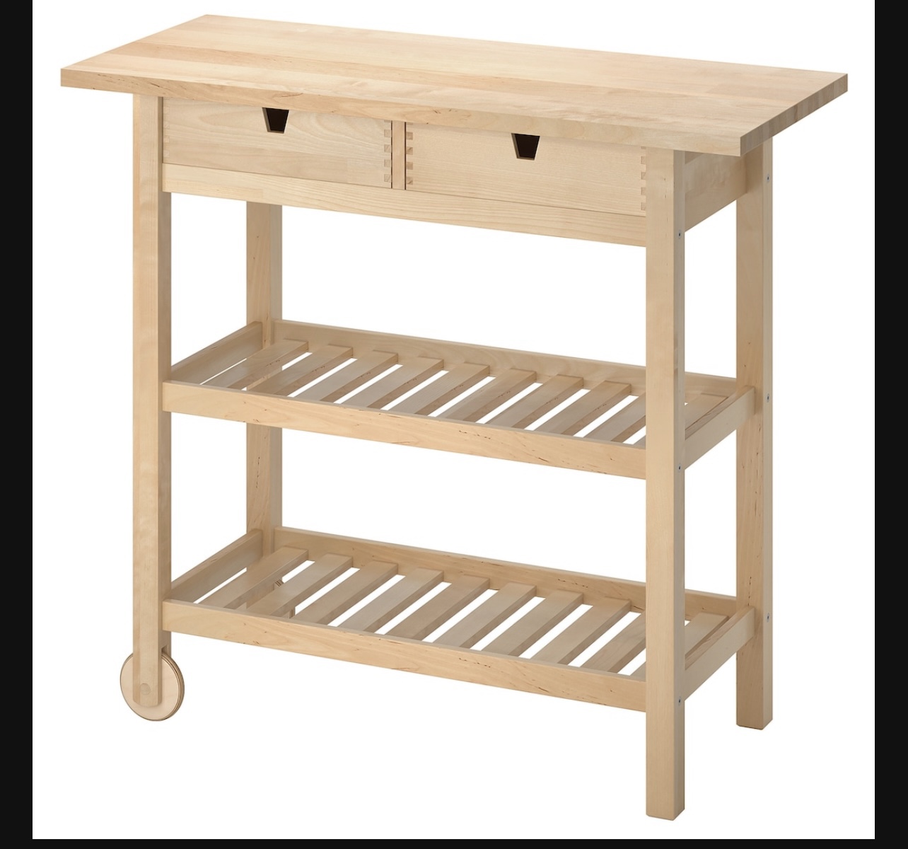 Kitchen Cart birch 39 3/8 x 16 7/8