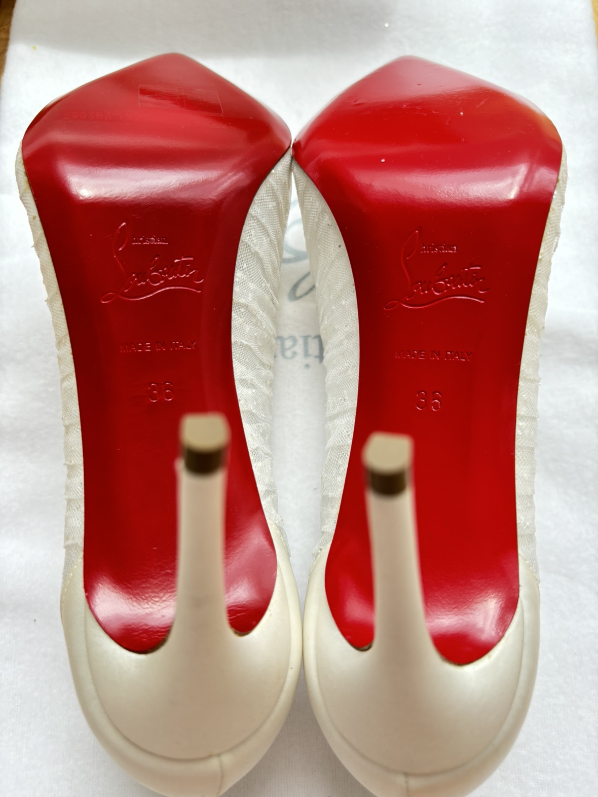 New Christian Louboutin Kate Draperia Bridal Shoes image indicator(3)