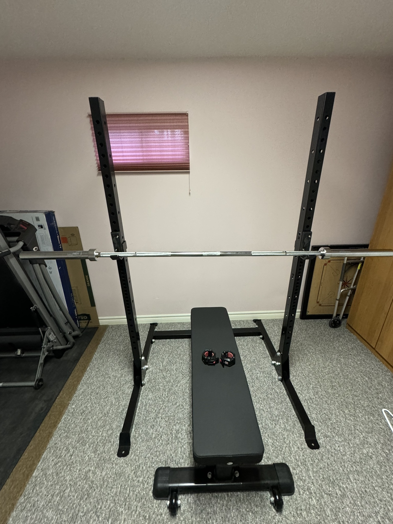Barbell with bench, plates, and rack - photo 2