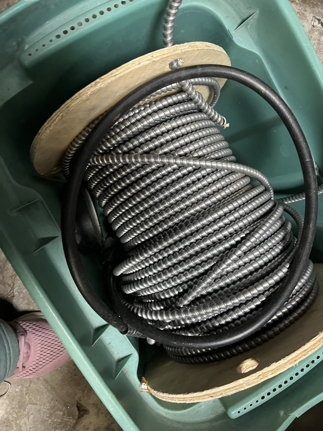 Silver metal electric wire  only used someOfIt