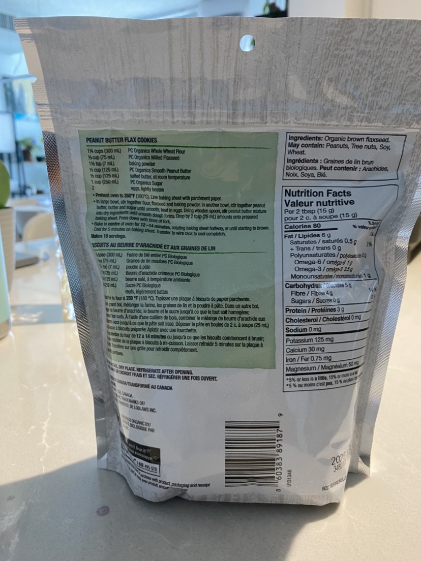 Unopened bag of milled flaxseed image indicator(2)