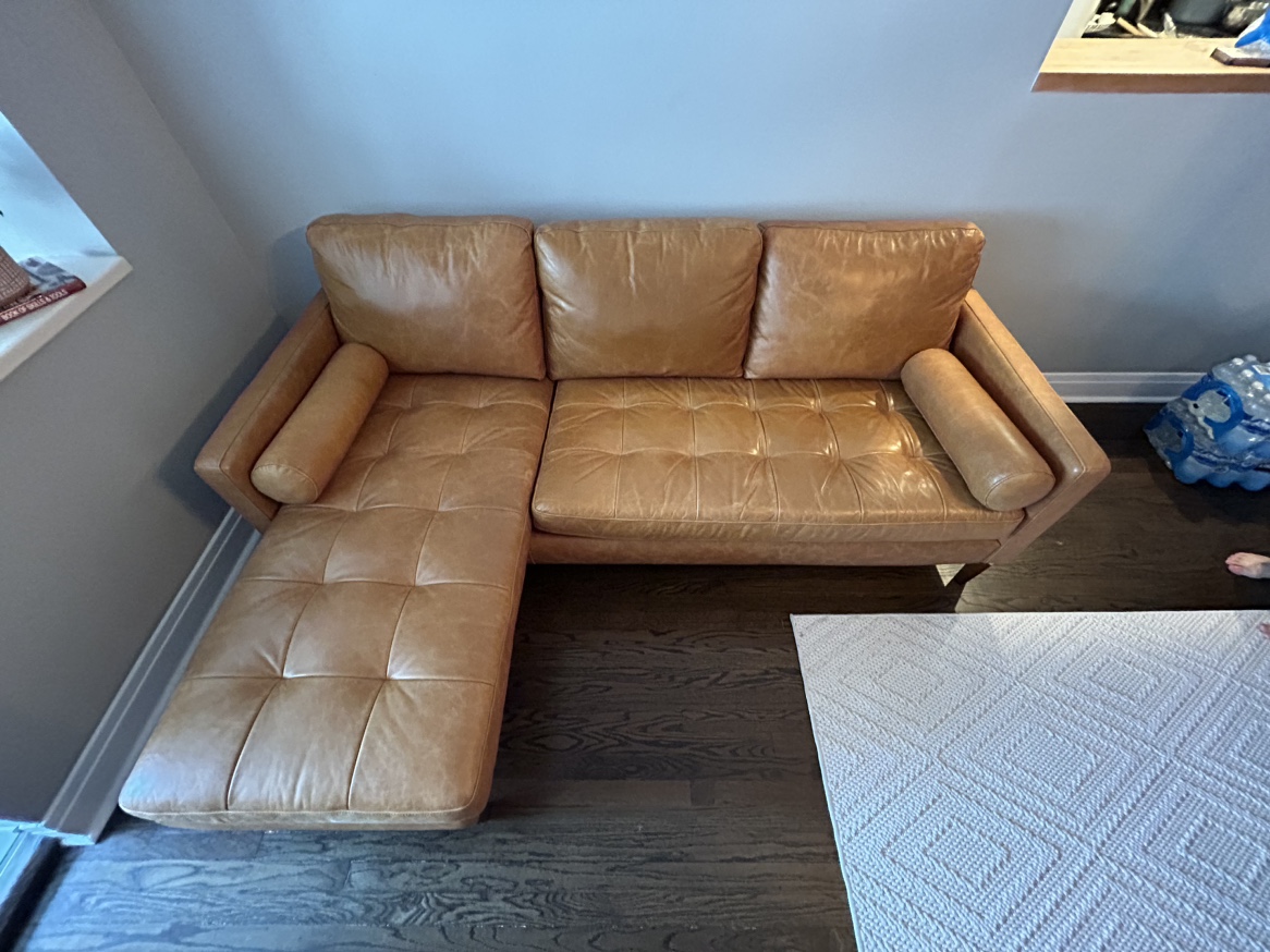 Rivet Aiden Mid-Century Modern Tufted Leather  Sofa - photo 5