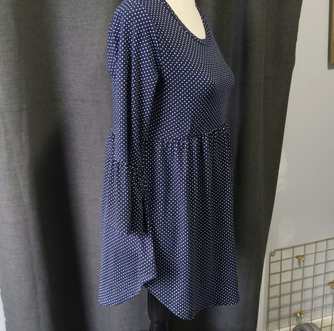 Chris & Carol Polka Dot Bell Sleeve Smock size Small image indicator(6)