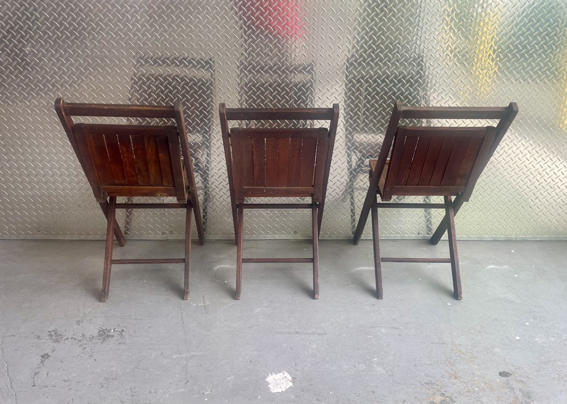 Vintage Simmons Company Antique Wooden Slats Folding Chair - photo 3