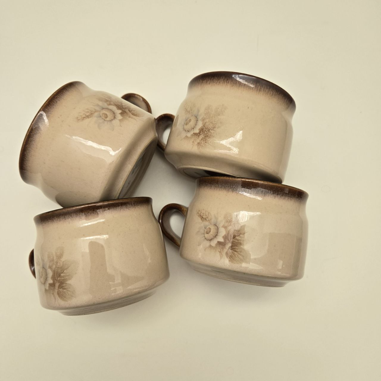 Set of 4 Vintage Denby Stoneware Cup - Great Condition image indicator(5)