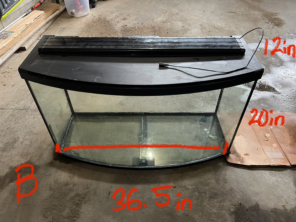 40 gallon bow front aquarium / fish tank with stand ⚽️