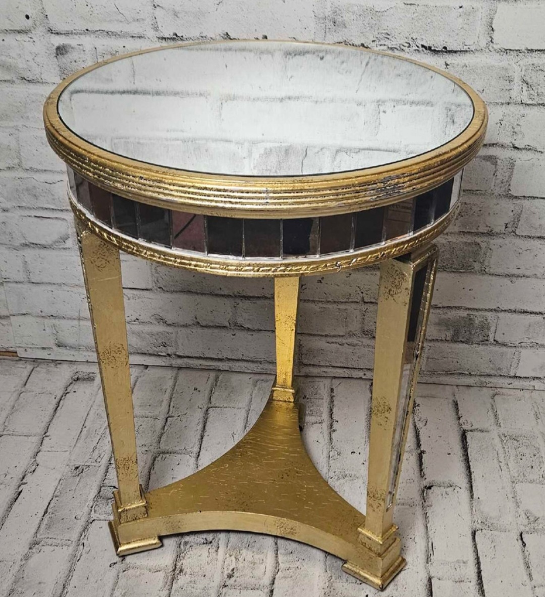 Chintz & Company Borghese Style Champagne Mirrored Side Table