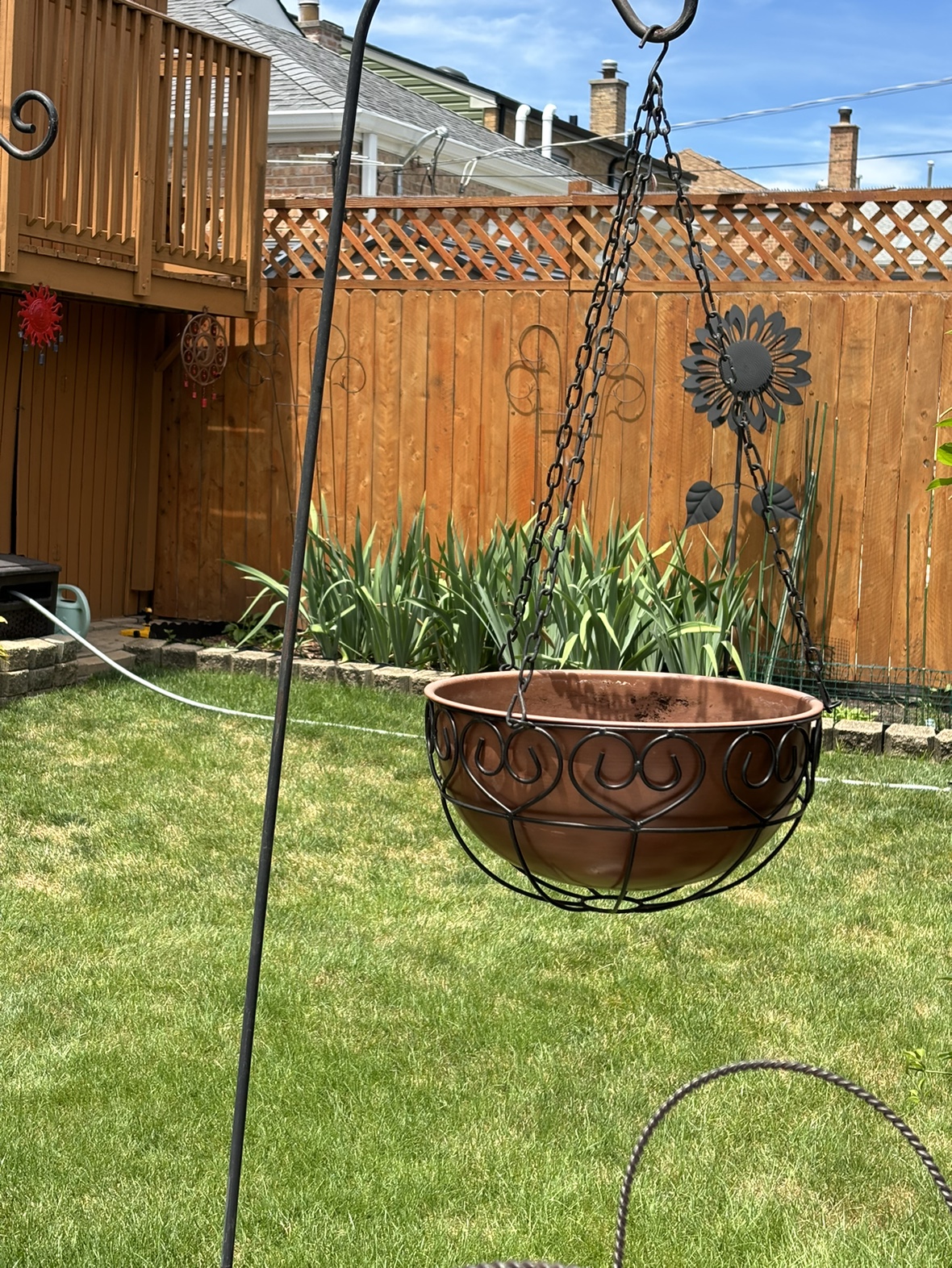 Large copper Rose Gold ColoredHanging planter