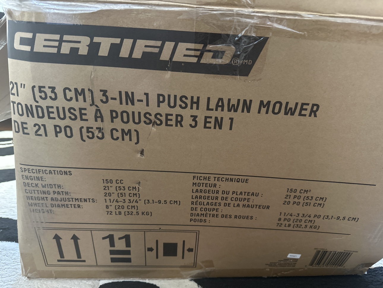 Brand New Certified 21” 3-IN-1 Push Lawn Mower - photo 3