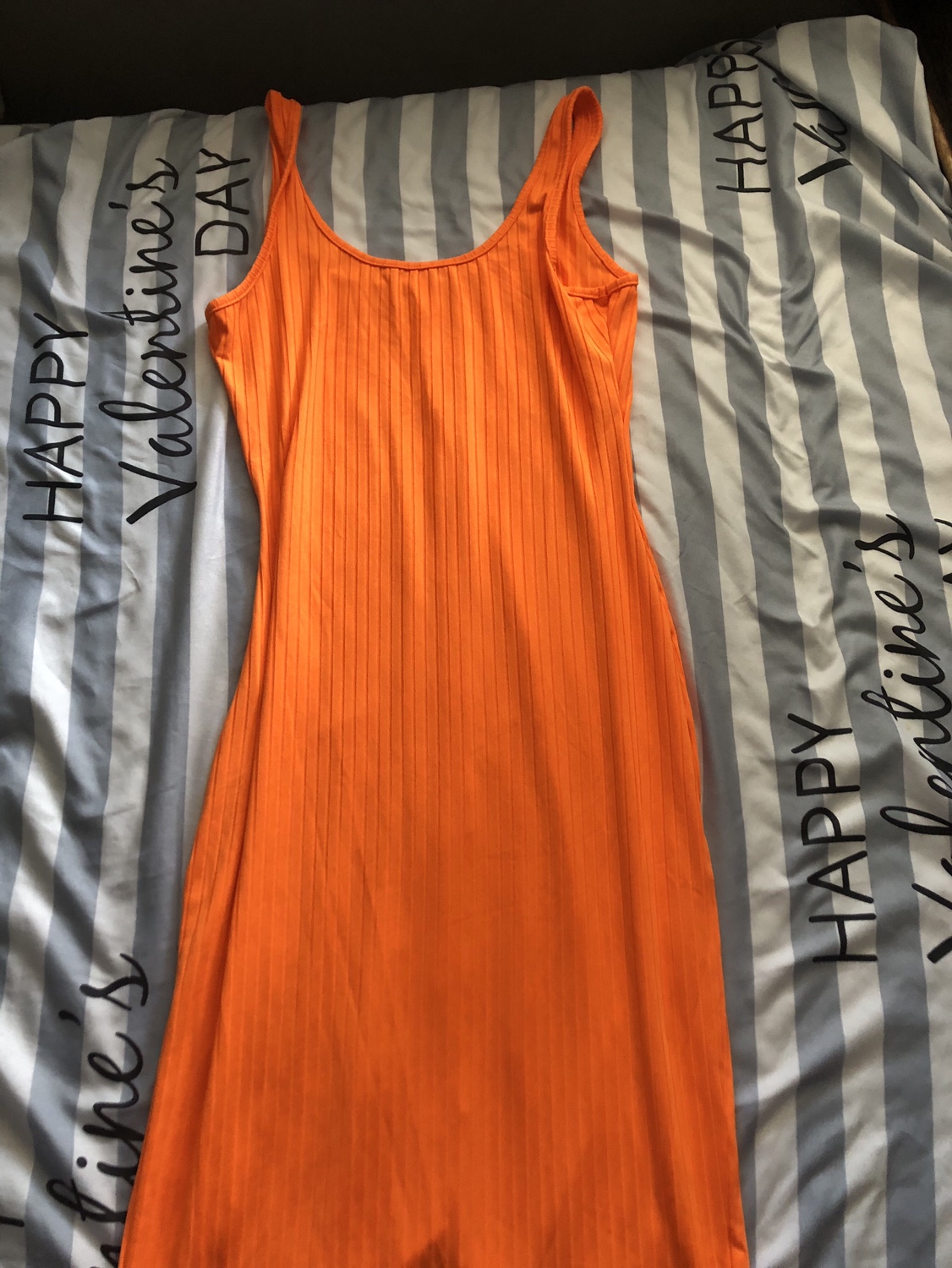 S size long orange dress image indicator(2)