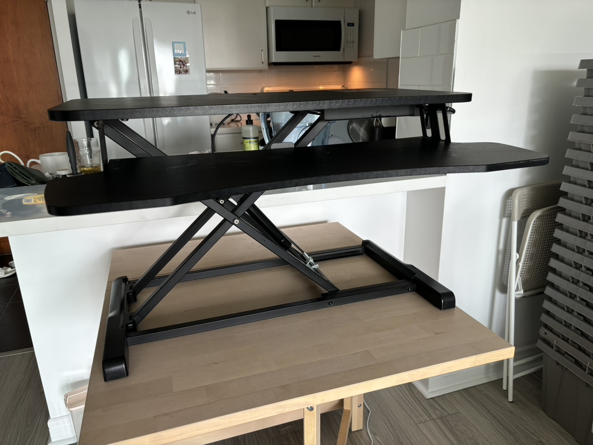 VIVO Black Height Adjustable 32 inch Standing Desk Converter - photo 3