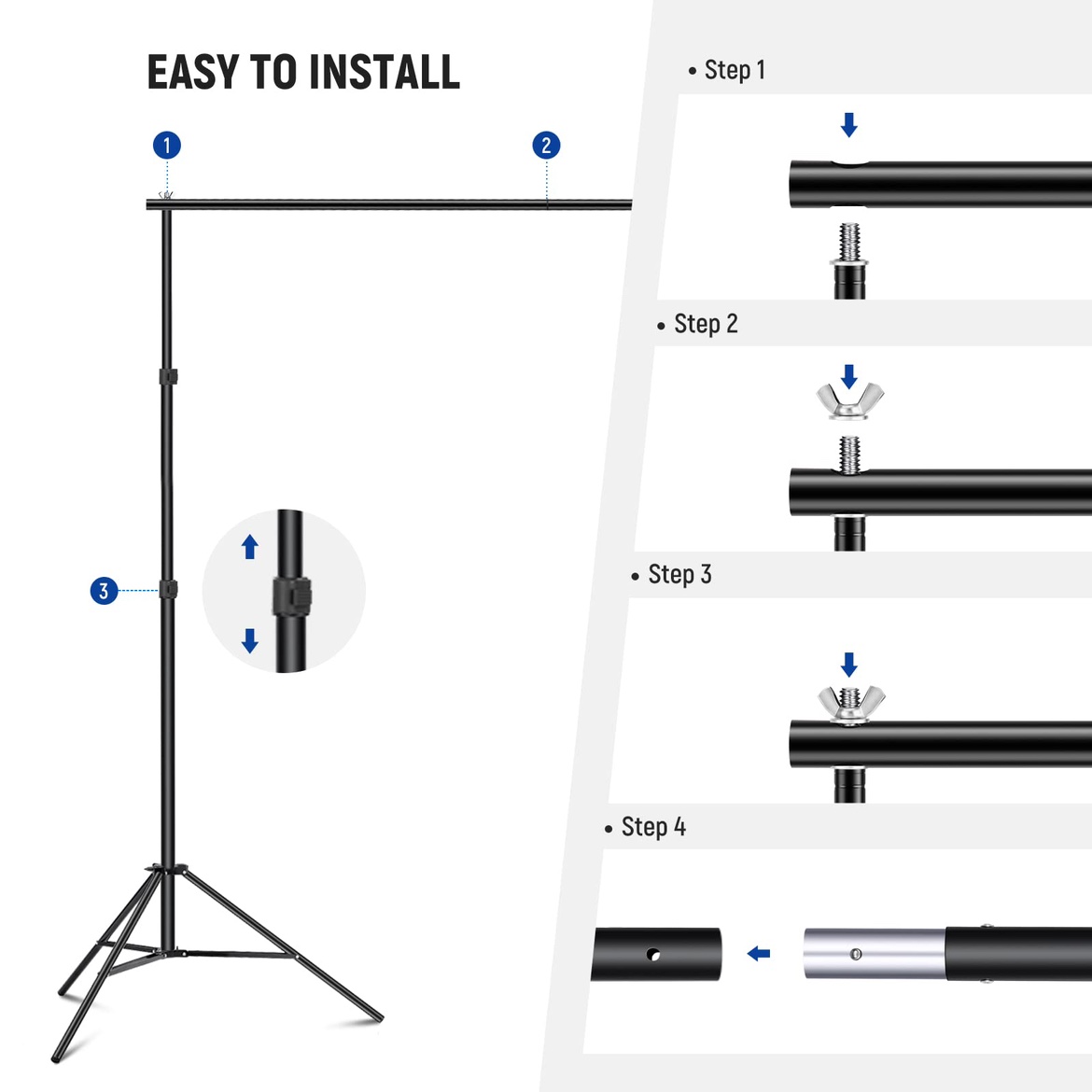 New NEEWER Backdrop Stand 10ft x 7ft, Adjustable Backdrop - photo 3