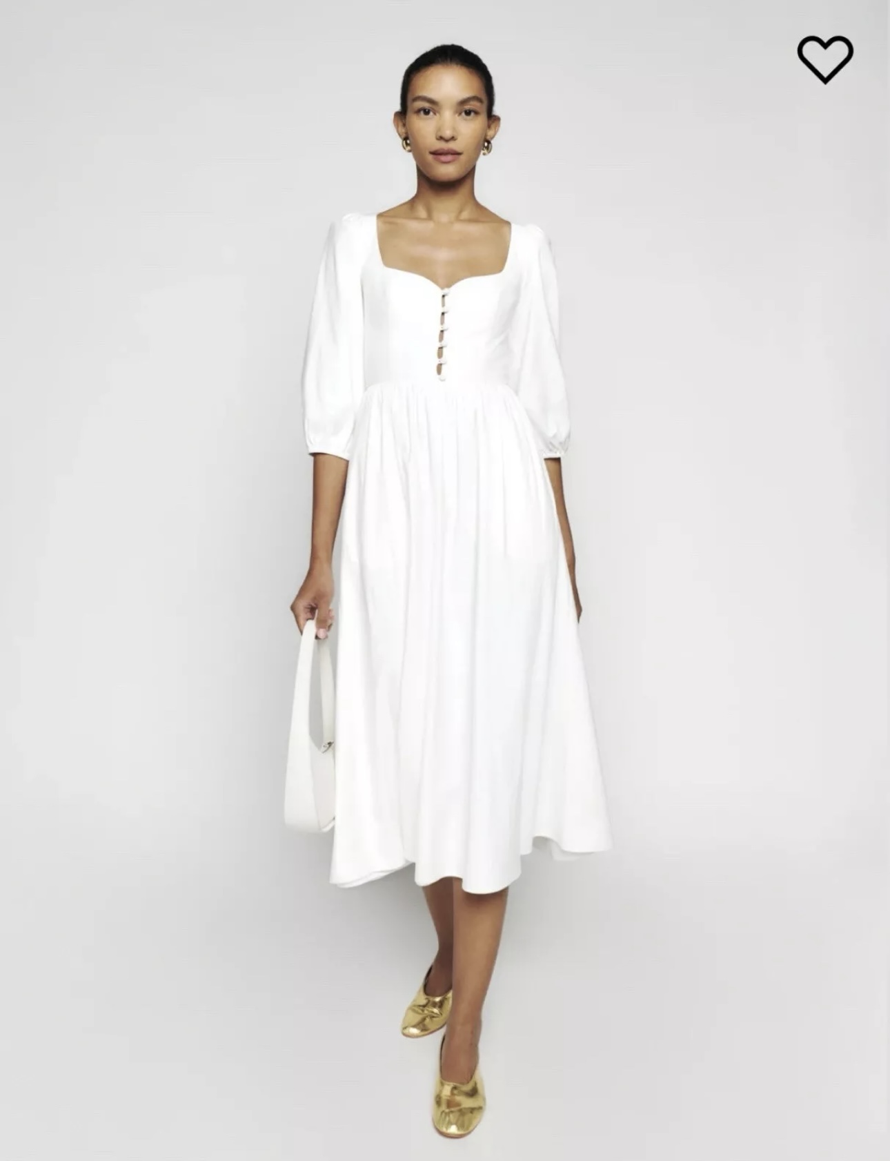 New+free cloth) Reformation Cotton Lined Midi Dress Size 6 - photo 2