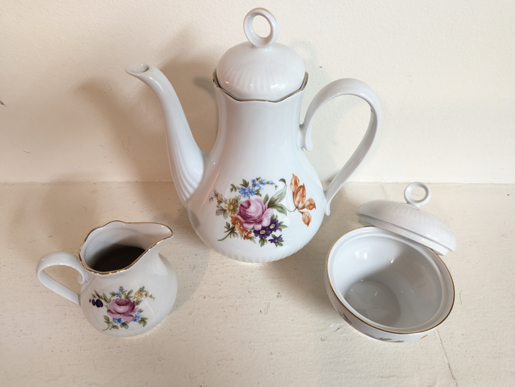 Vintage Teapot Set with Sugar Bowl and Creamer image indicator(2)