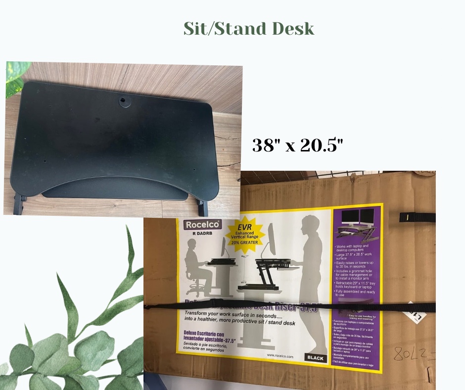 Sit Stand Desk and Dual Monitor Arm