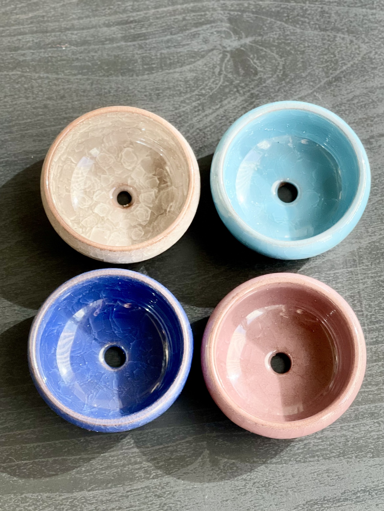 4 Ceramic Assorted Glaze Colors use Succulents Planter - photo 3