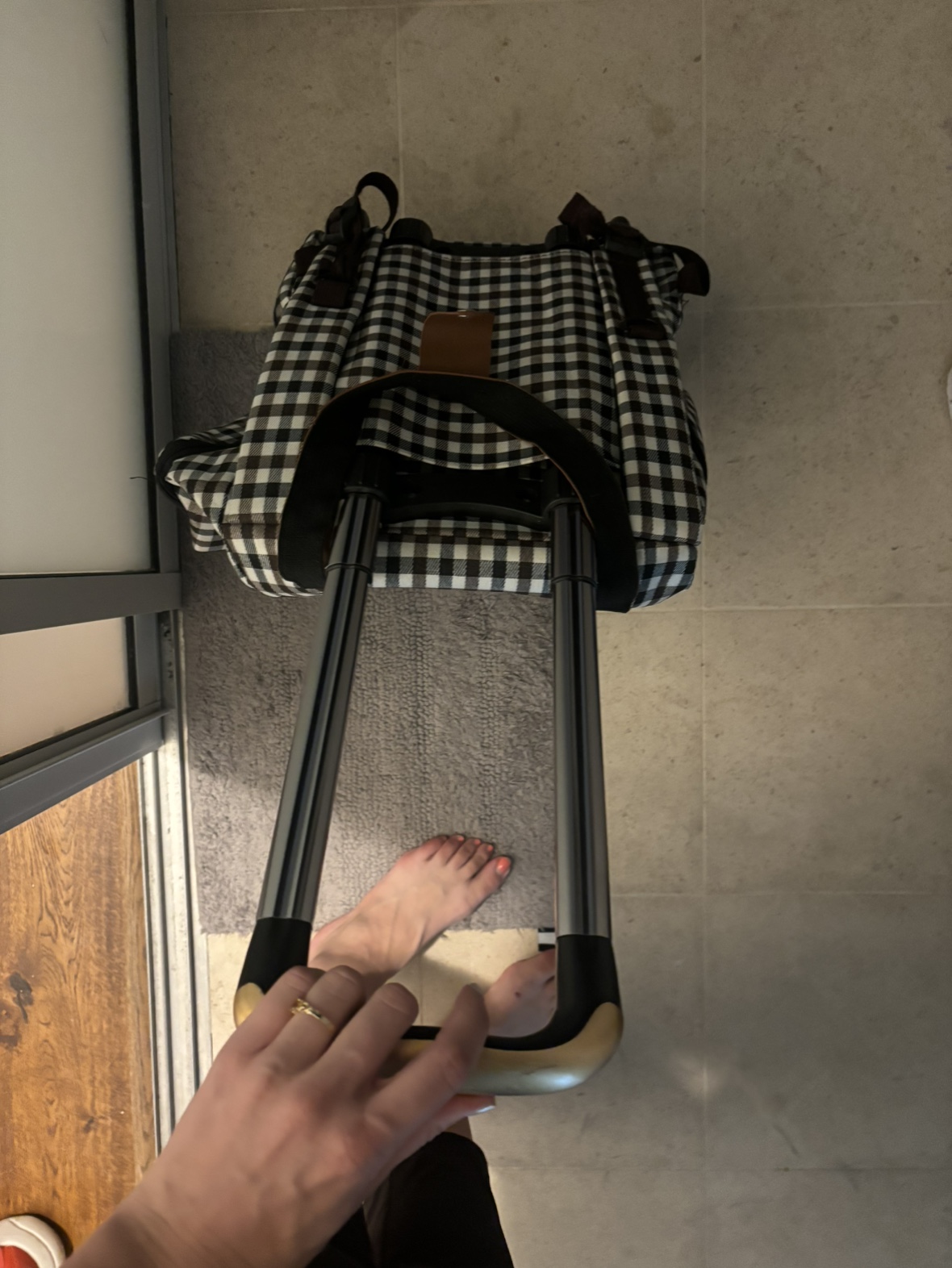 Rolling grocery backpack