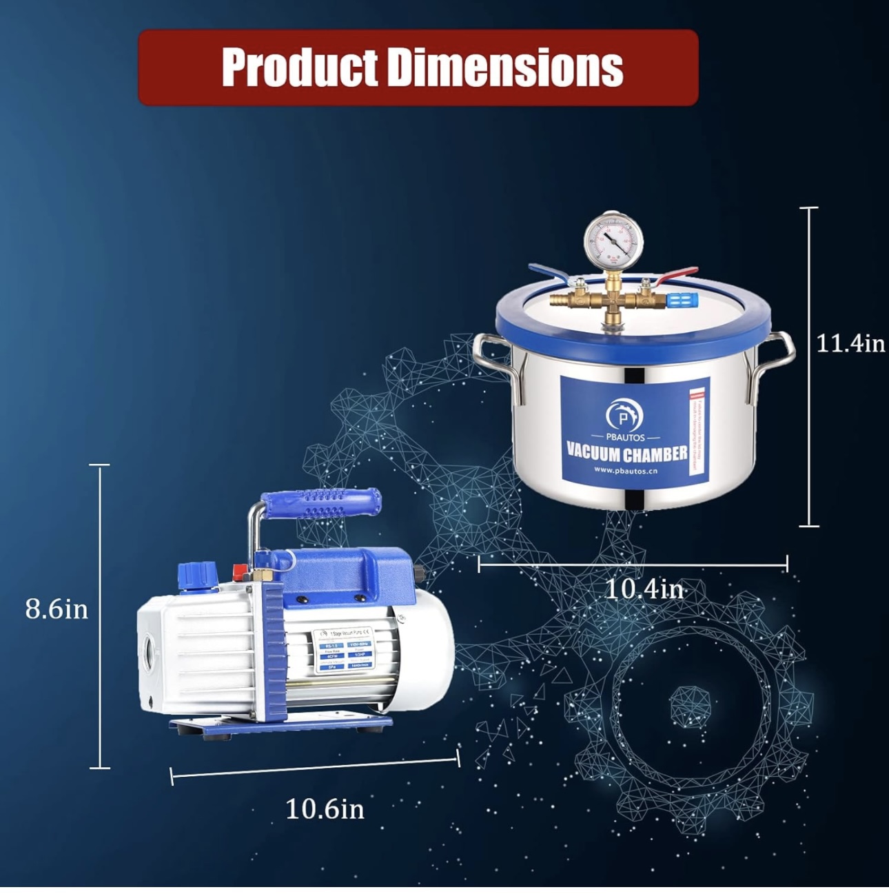 1.5 gal vacuum chamber with electric pump - photo 4