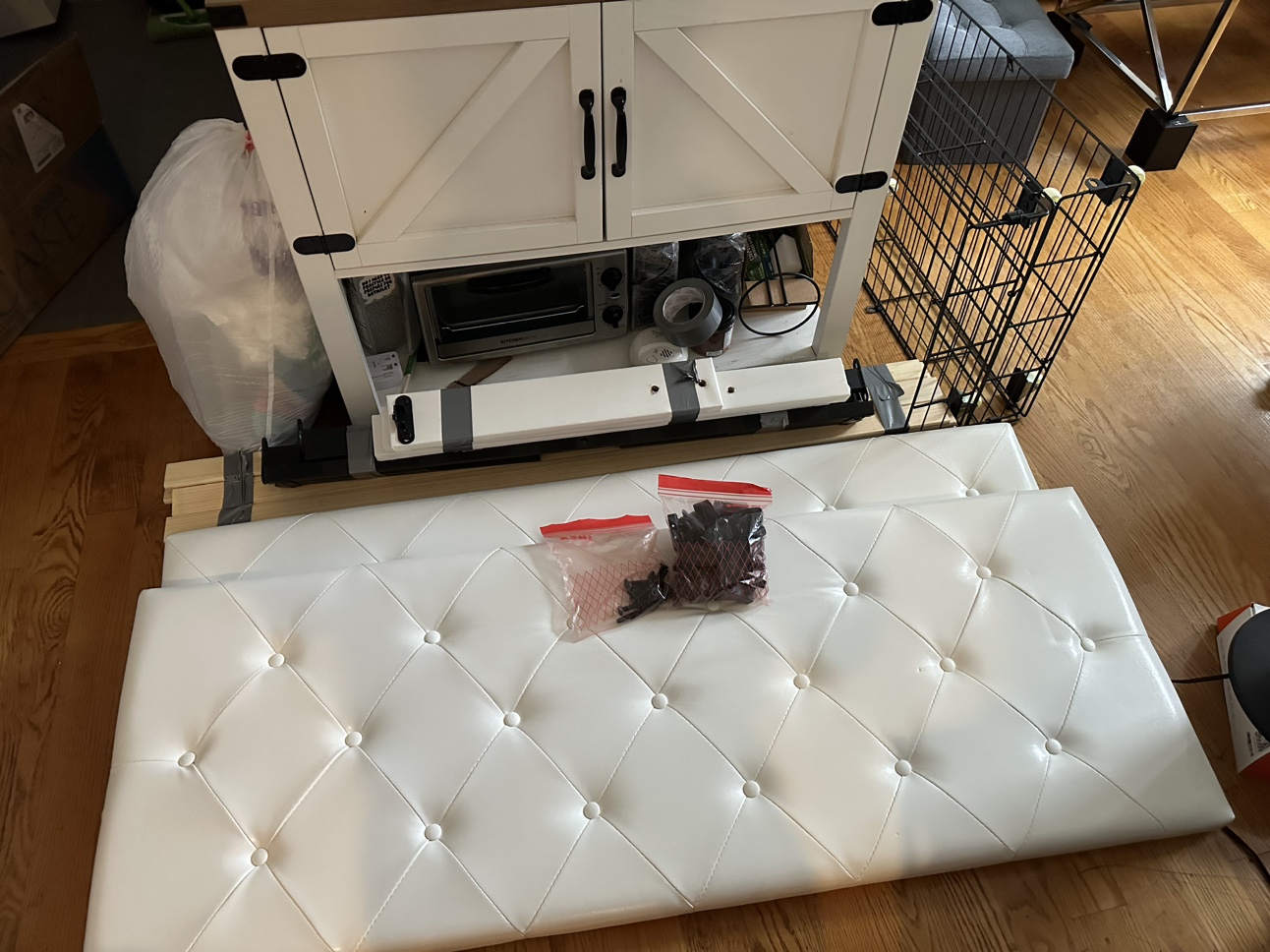 Full size firm Innerspring Mattress with bed frame. - photo 5