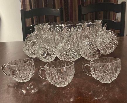 Vintage Williamsport Hazelware Crystal Glass Punch Bowl - photo 2