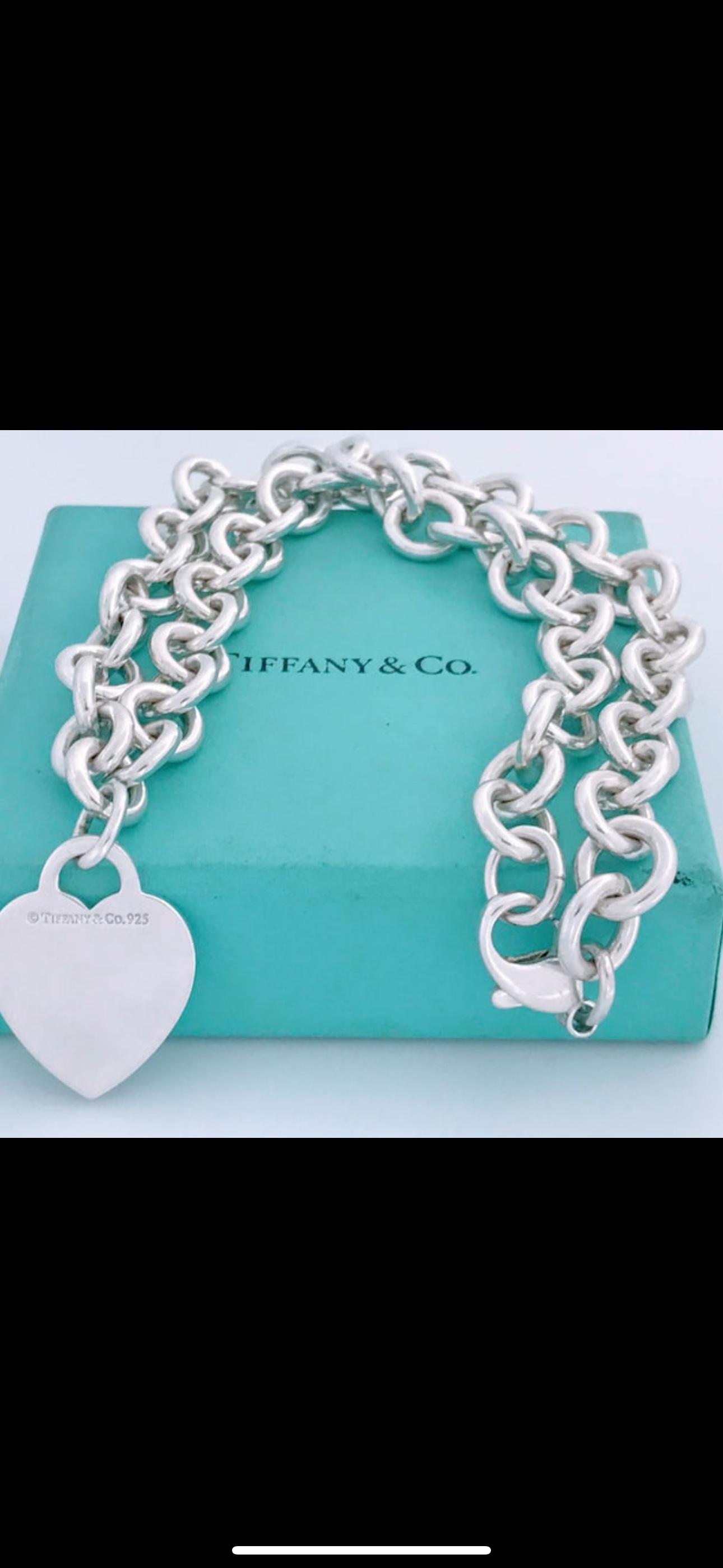 Tiffany & Co. Blank Heart Tag Heavy Chain necklace