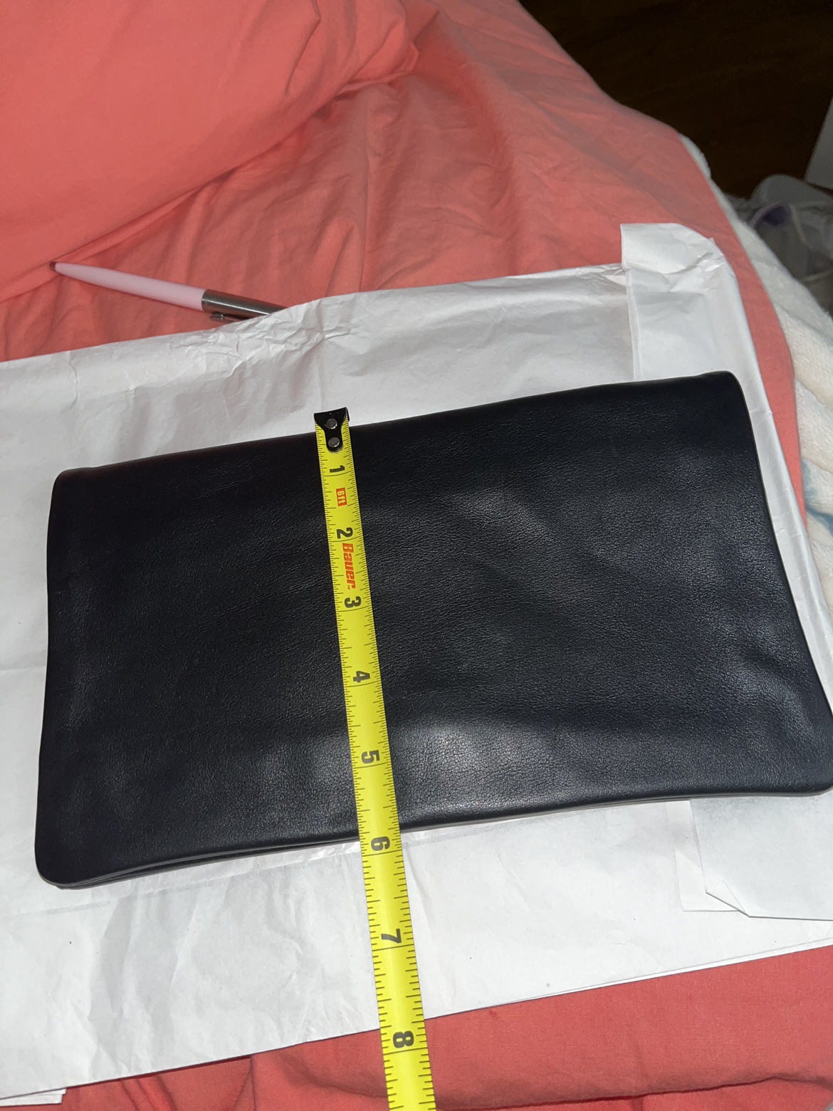 BNWT ANN TAYLOR LEATHER FOLD CLUTCH image indicator(6)