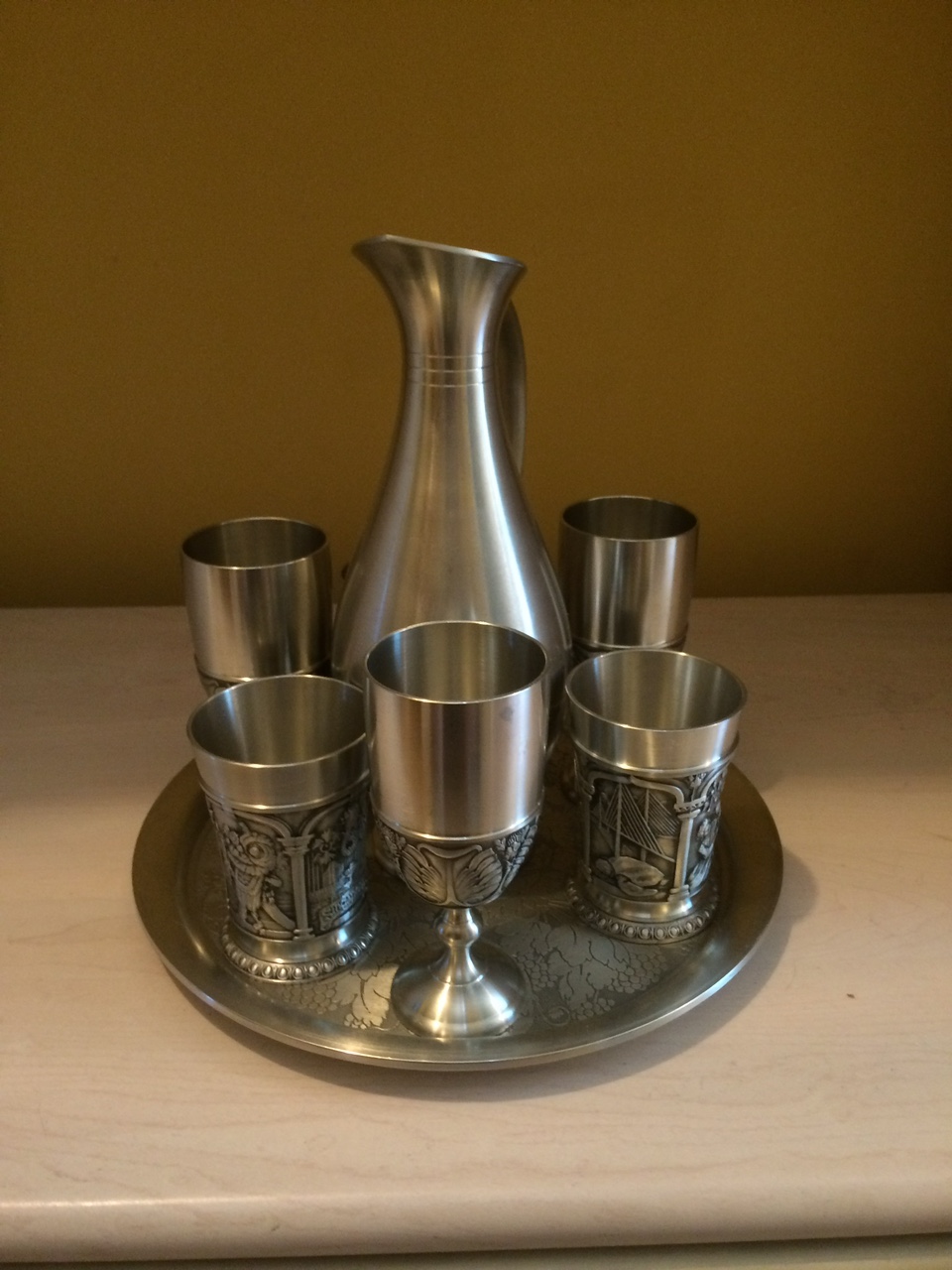 Pewter Carafe Set