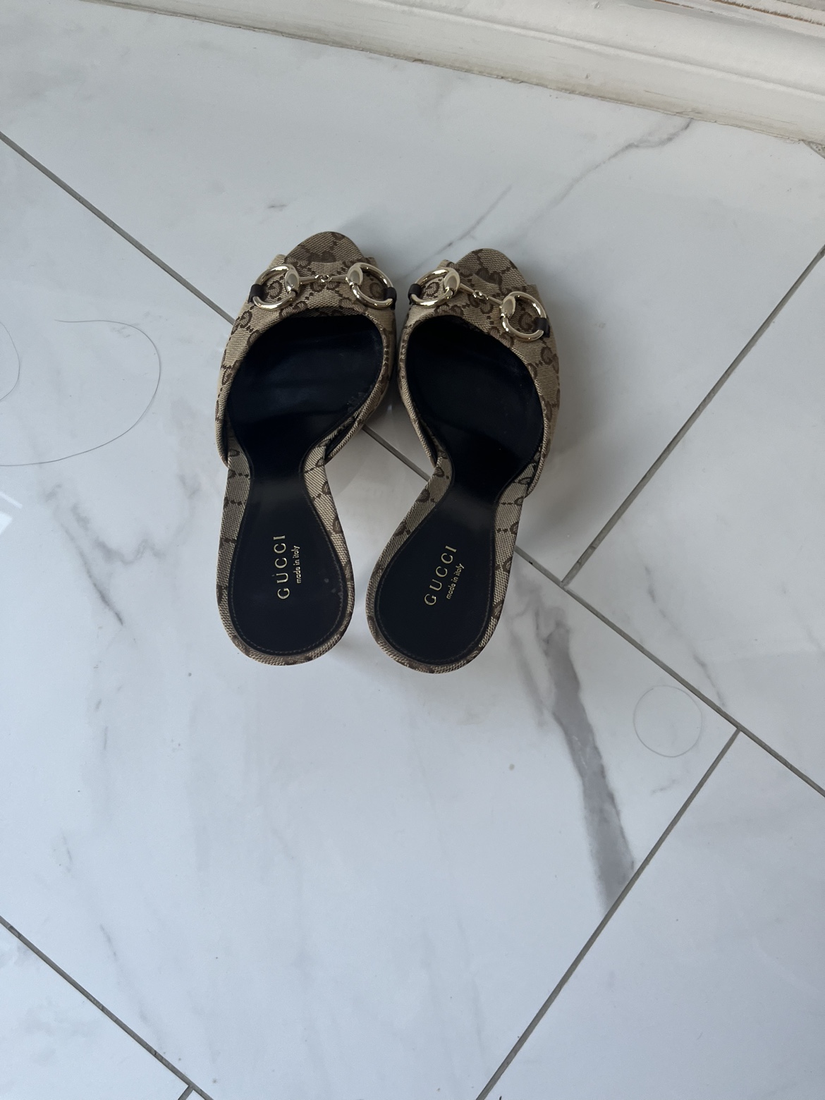 Gucci Canvas Beige Mules Size 39.5 - photo 2
