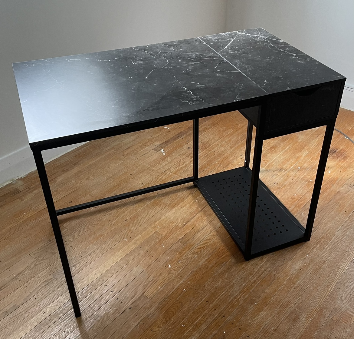 40” Home Office Computer Desk w/ Drawer - Black Marble Pattern image indicator(6)
