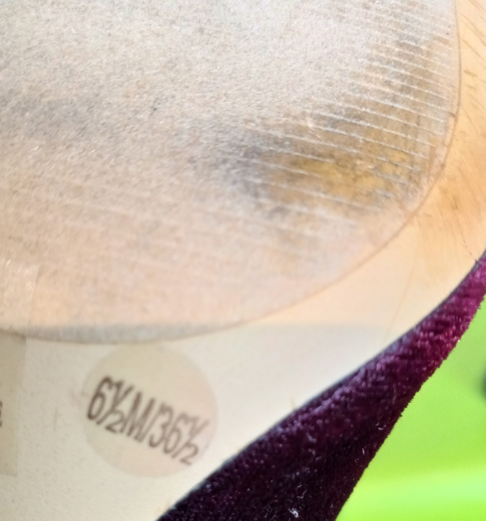 LORD & TAYLOR maroon velvet bootie heels. Size 6.5 image indicator(5)