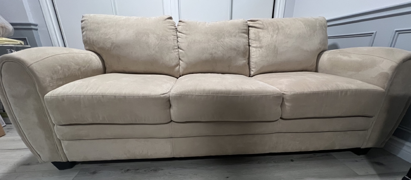 Beige 3 seat sofa - photo 2