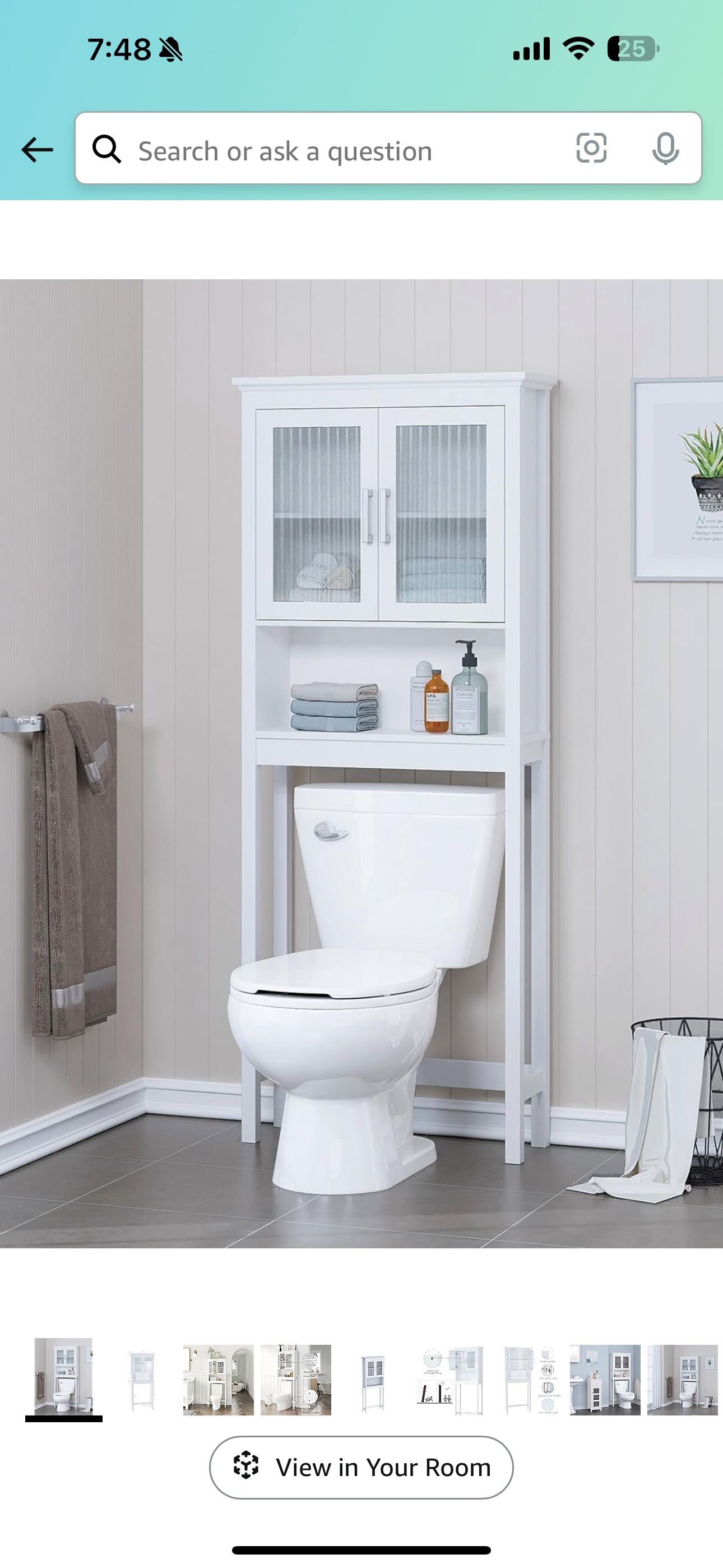 Over the toilet cabinet