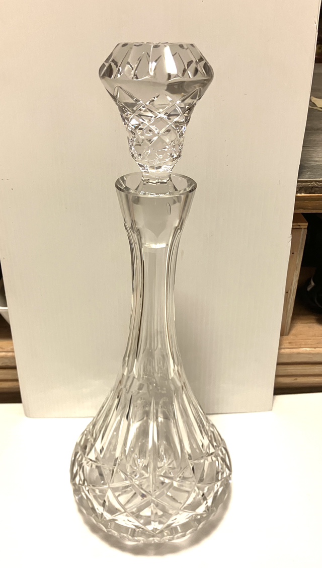 Cut Lead Crystal Cut Glass Eleanor Pinwheel Pattern Decanter ox