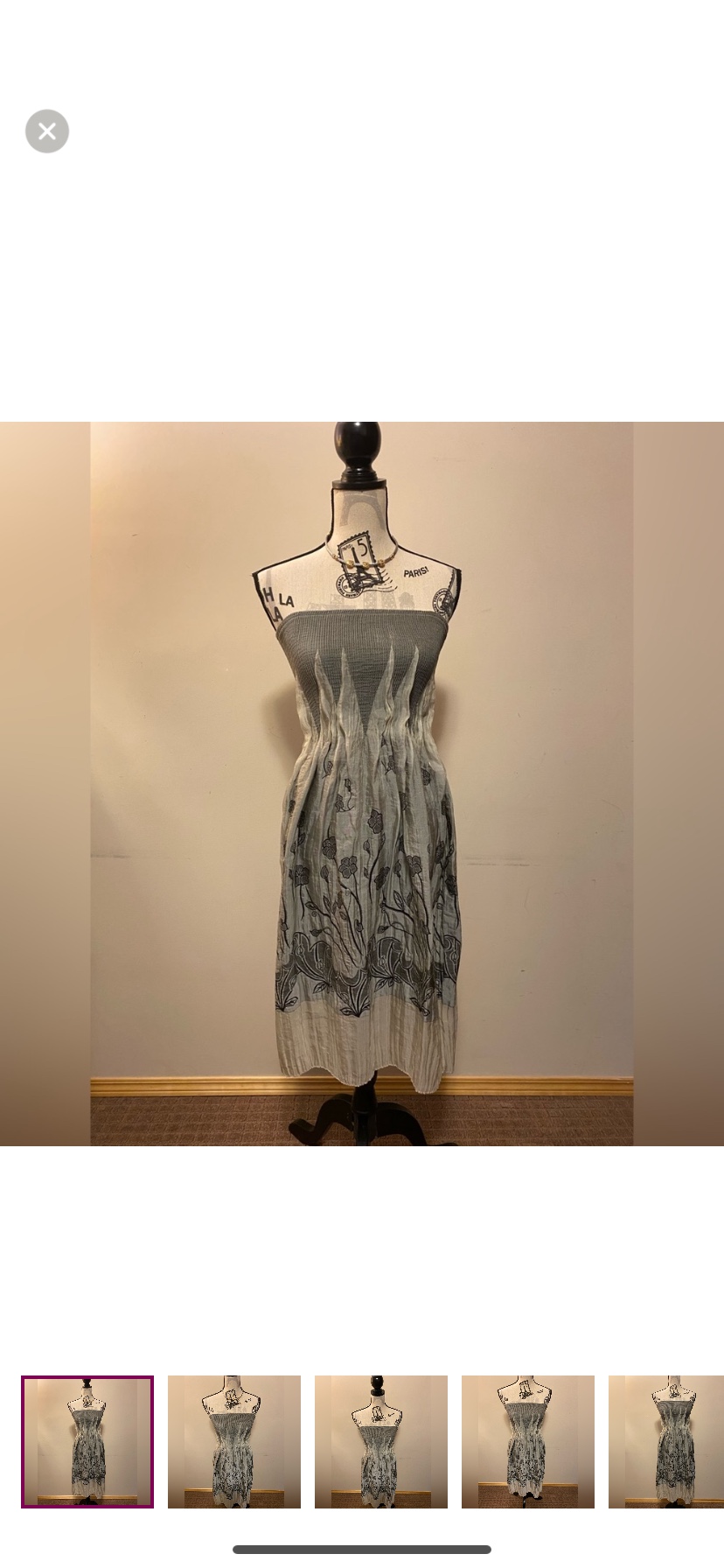 Lapis One Size Strapless Gray Silver Dress thumbnail
