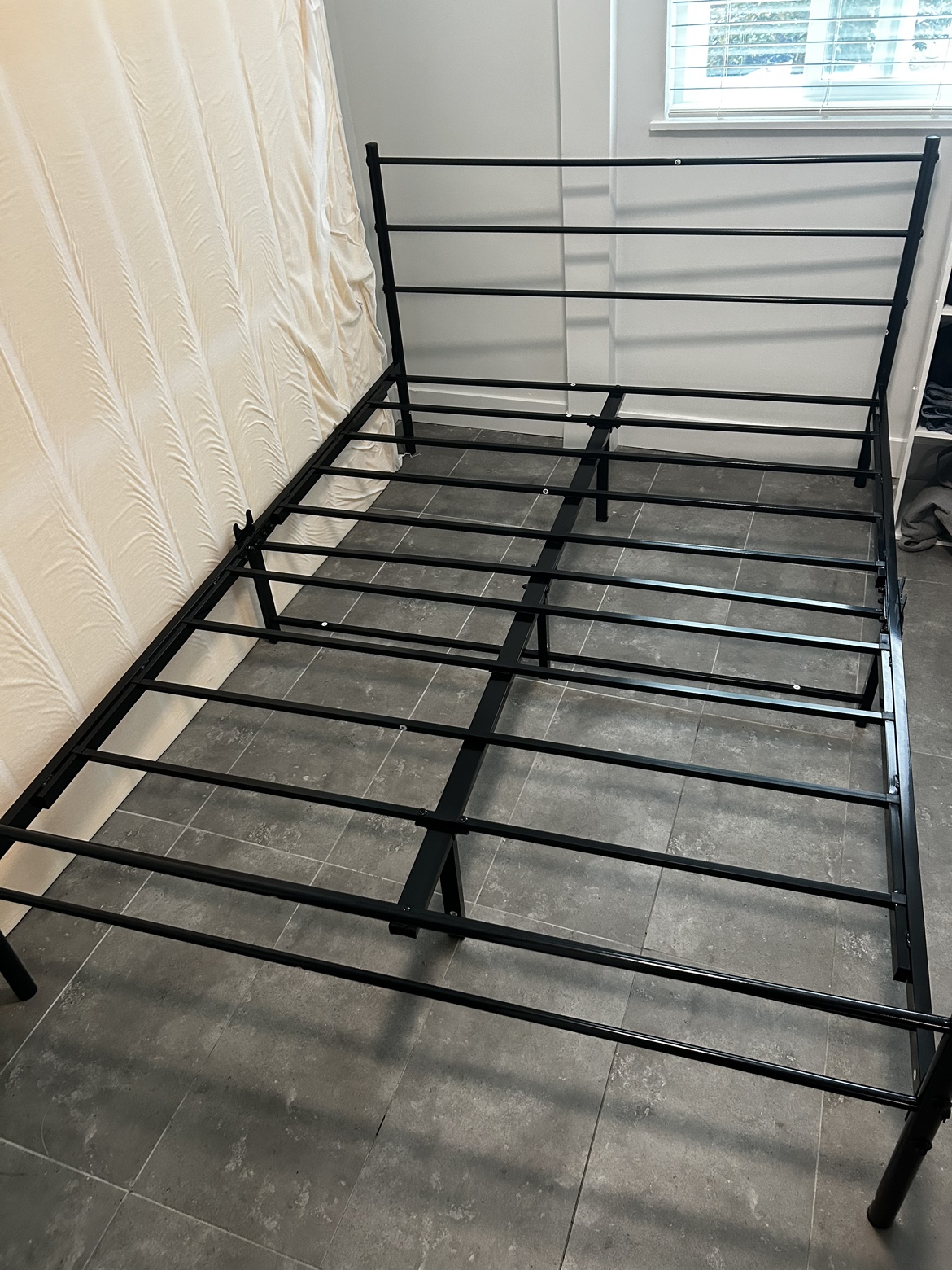 Black metal frame and mattress/ full-queen size