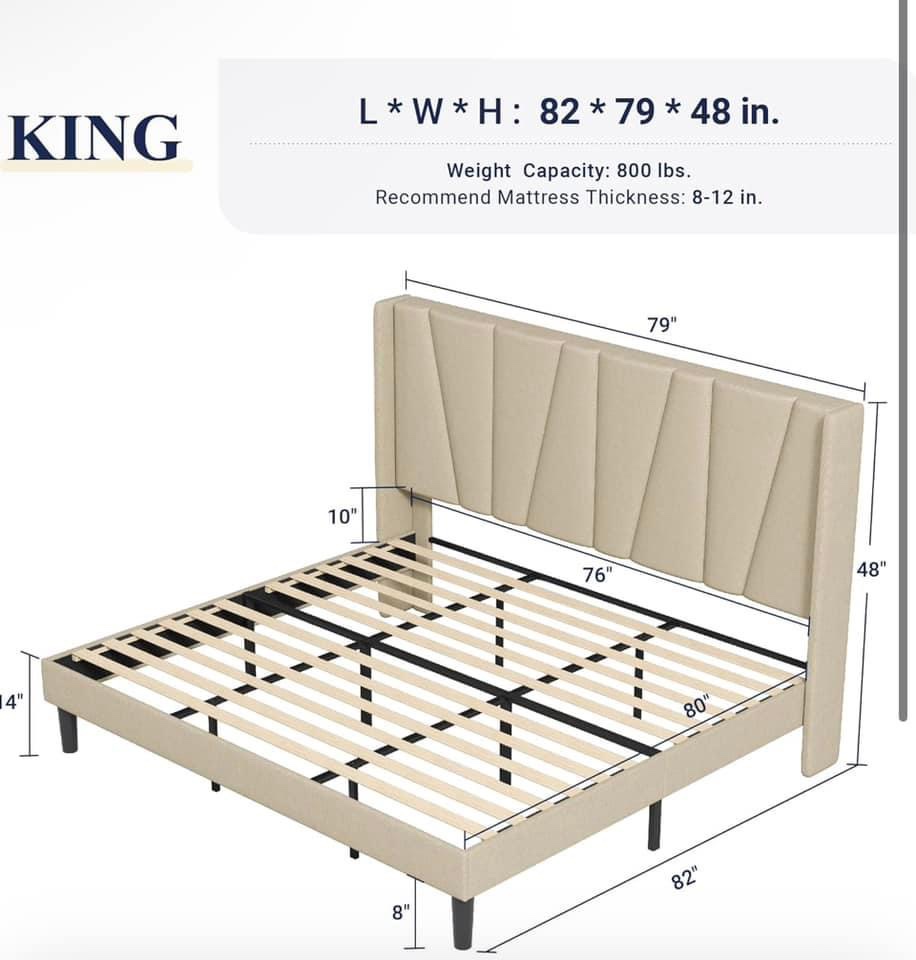 New king bed frame in box