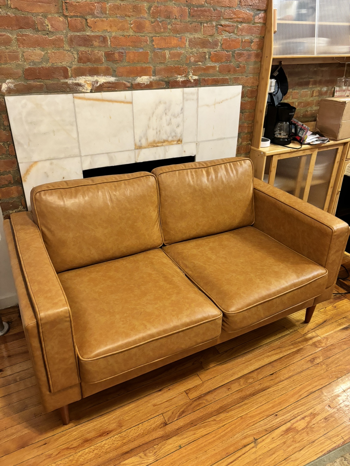 Vegan Leather Love Seat - Alpany Park