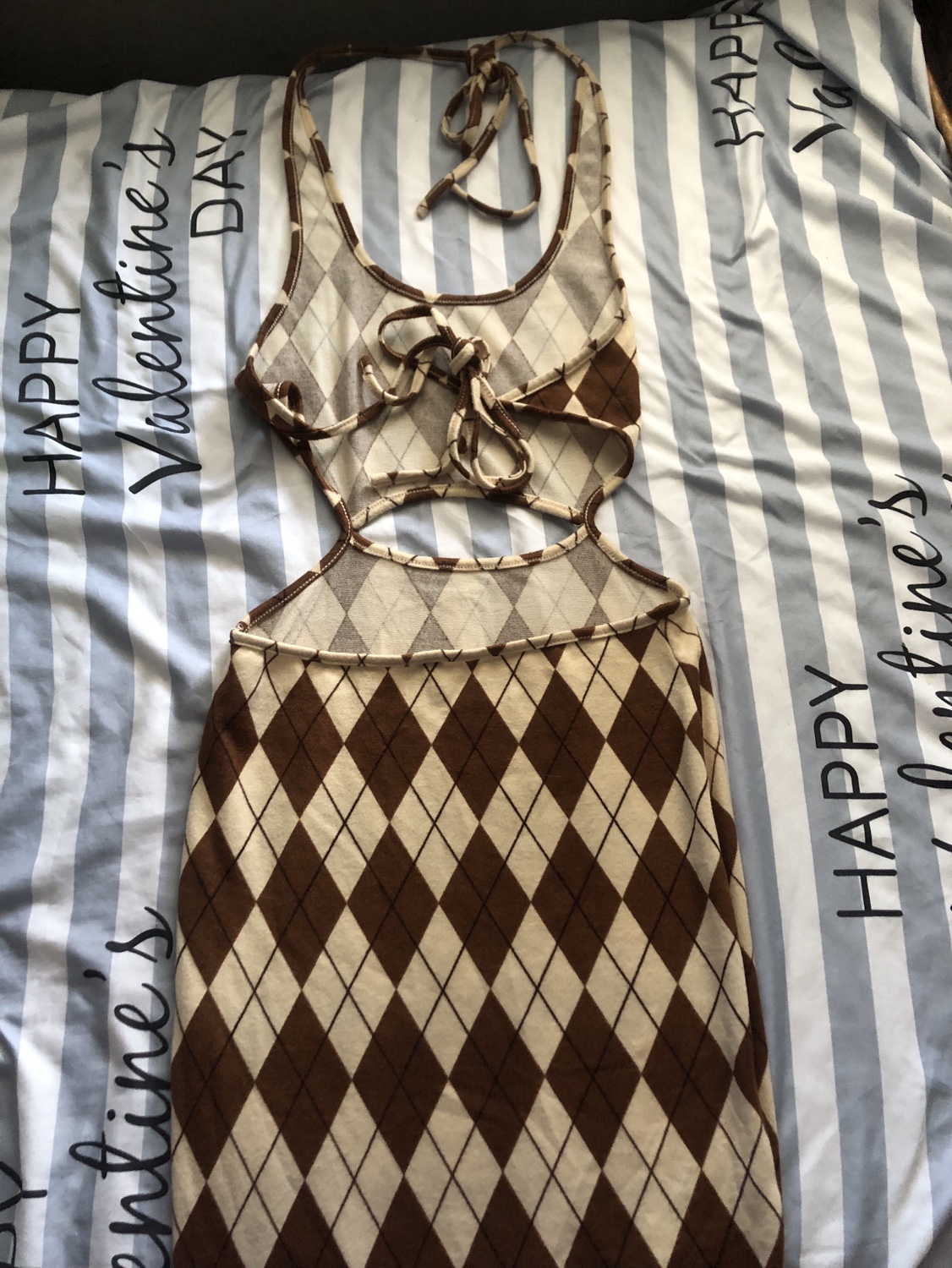 S size argyle pattern dress image indicator(2)