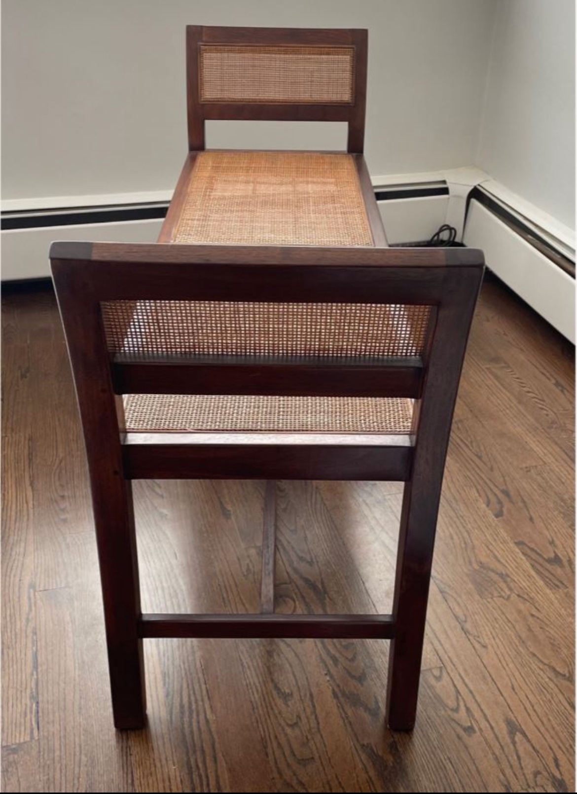 Crate & Barrel Wood and Wicker Bench - photo 4
