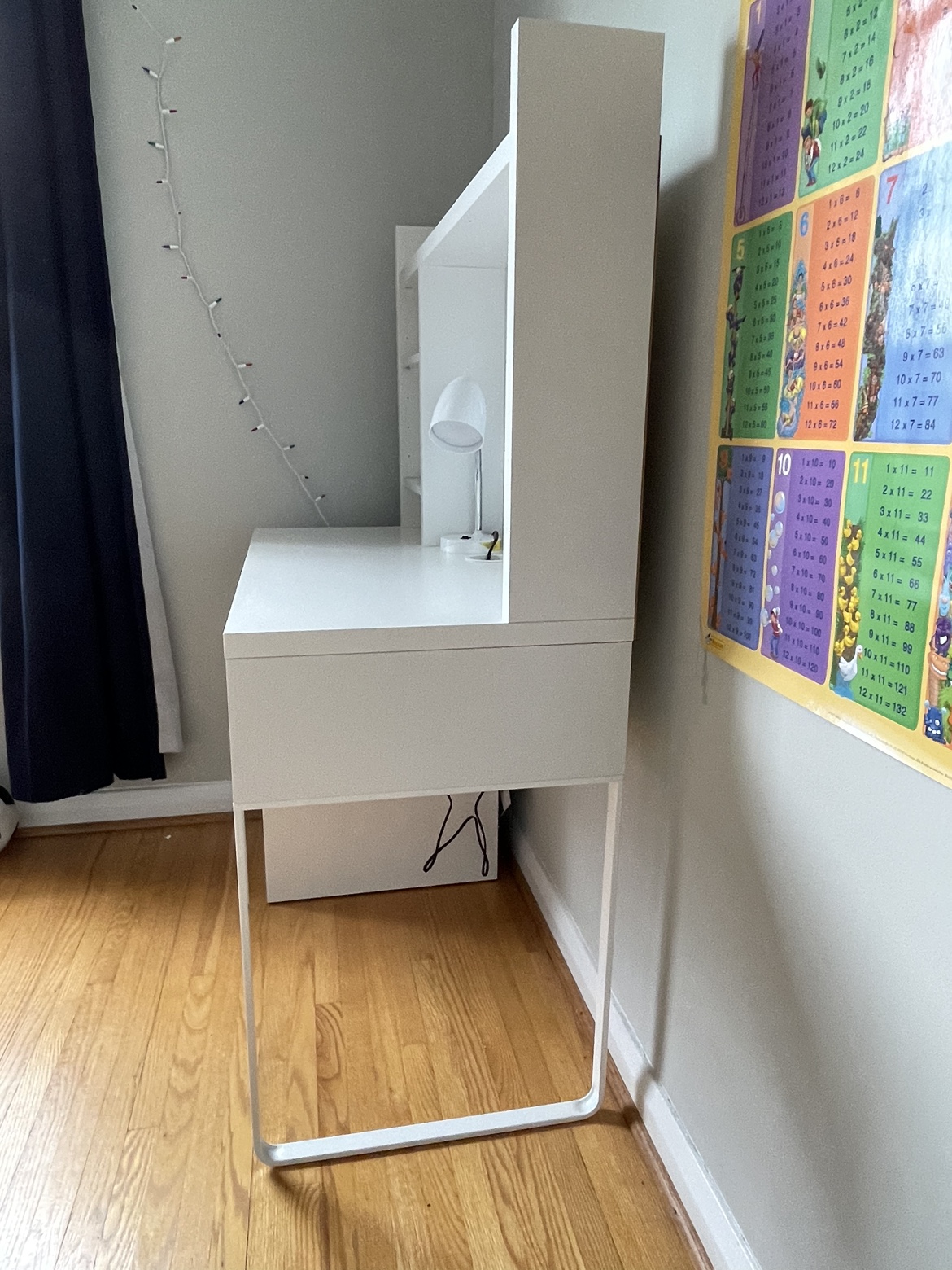 Moving Sale / White MICKE IKEA desk with chair image indicator(9)