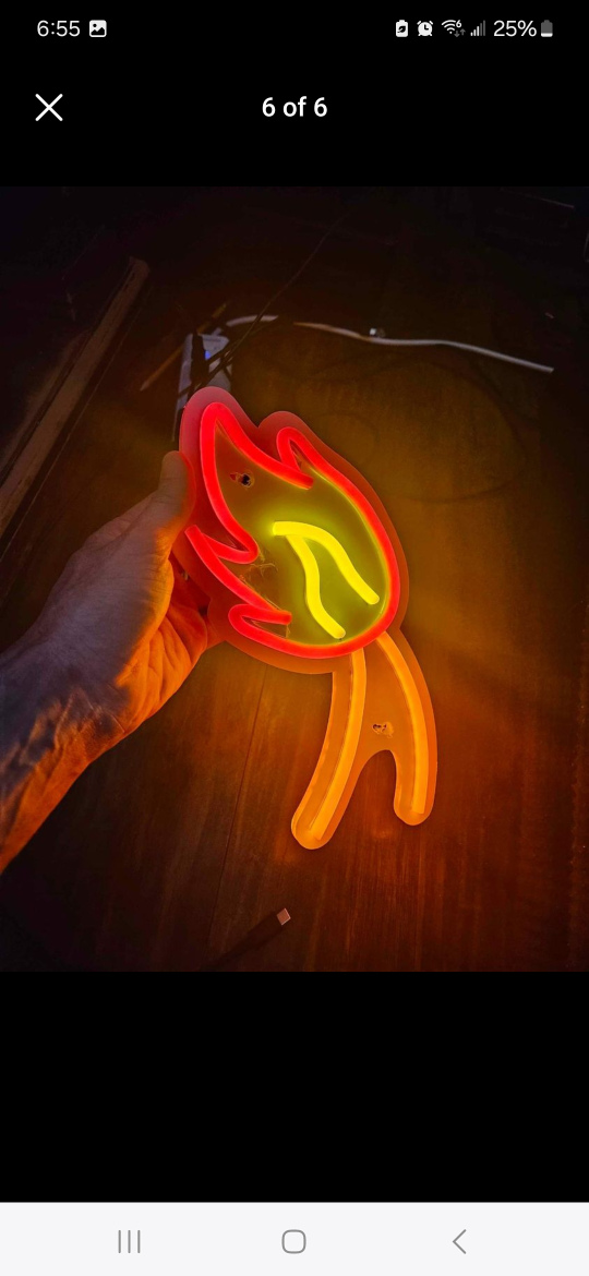 Charmander Pokemon Anime Flex LED Neon Sign Man Cave Game Decor image indicator(6)