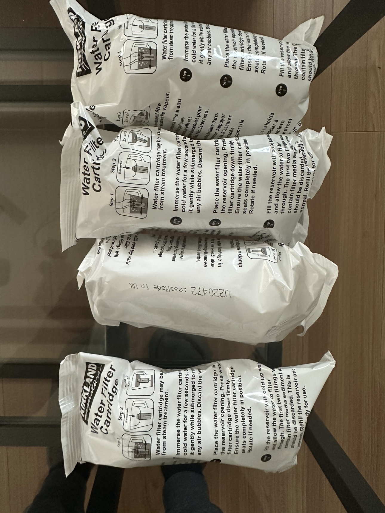 4 kirkland water filter cartridges