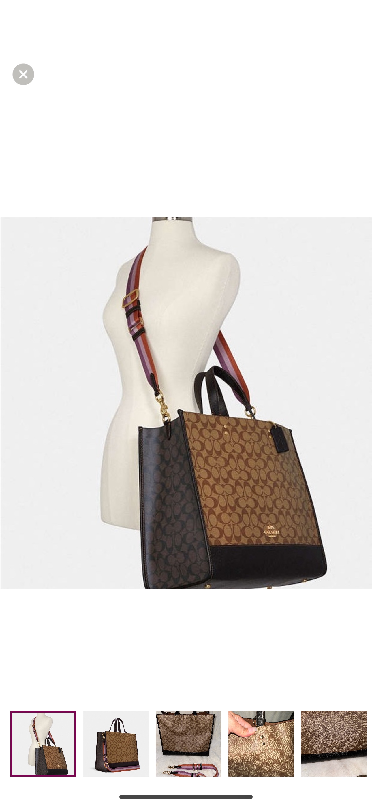 Coach Dempsey Tote 40 In Blocked Signature Canvas