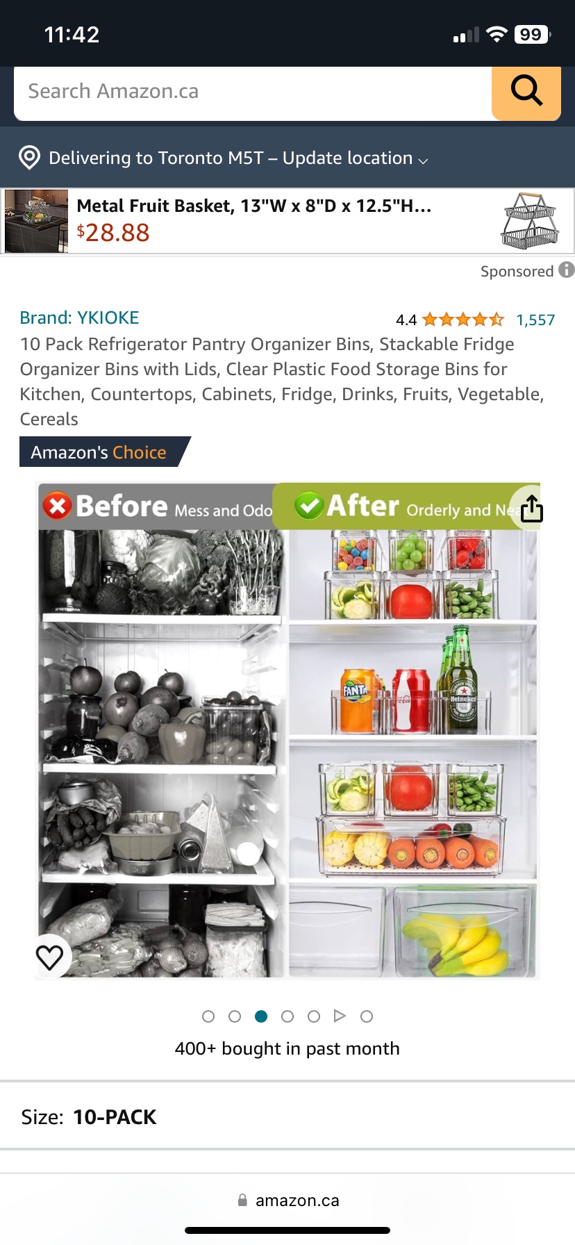 Brand new fridge container organizer, 10 pieces - photo 2